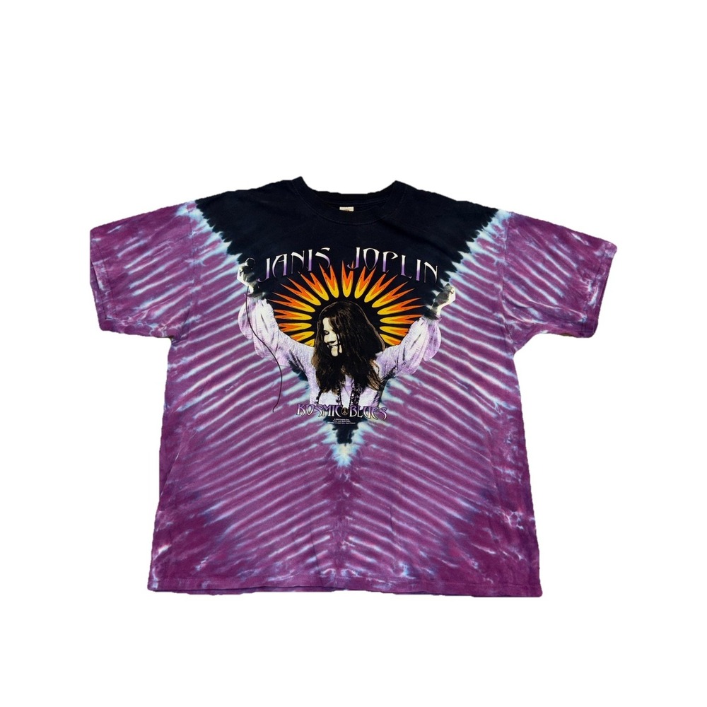 Vintage 2000 Janis Joplin Kosmic Blues Tie Dye Hand Dyed By Sundog Shirt Mens XL
